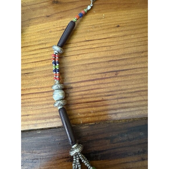CHICO'S Multi Strand Floating Necklace Multi-color Bead Tube Beaded Tribal - Picture 5 of 11